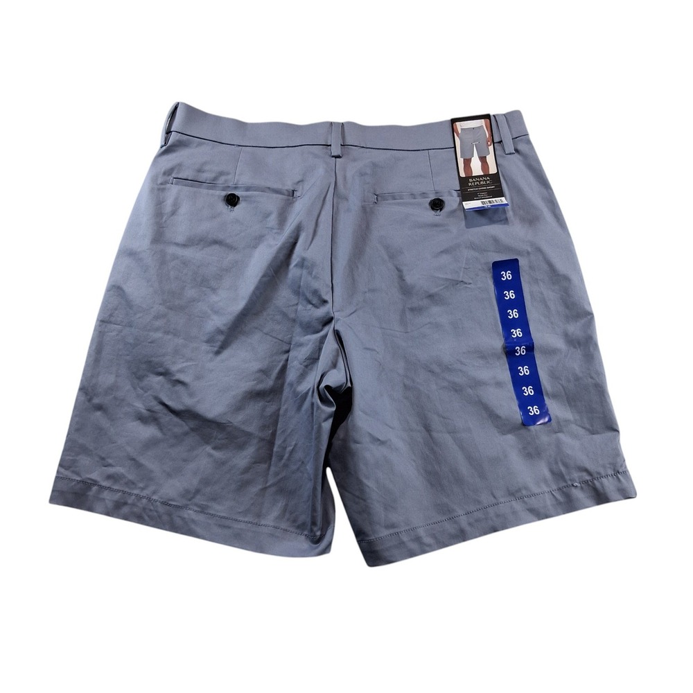 Banana Republic Stretch Chino Shorts Mens 36 x 9 Light Blue Casual Quick Dry NEW